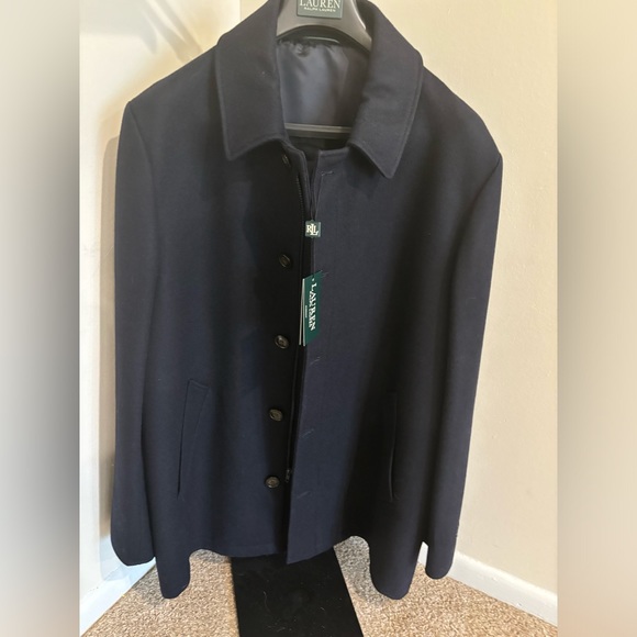 Dark Navy Ralph Lauren Wool Coat
